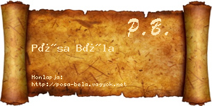 Pósa Béla névjegykártya